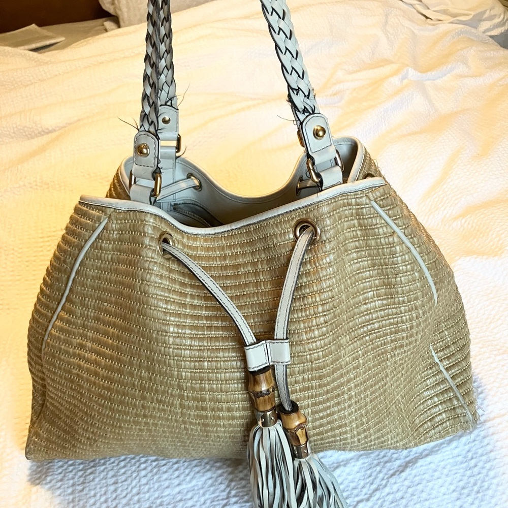 Vintage Gucci “Peggy” Raffia weave Purse